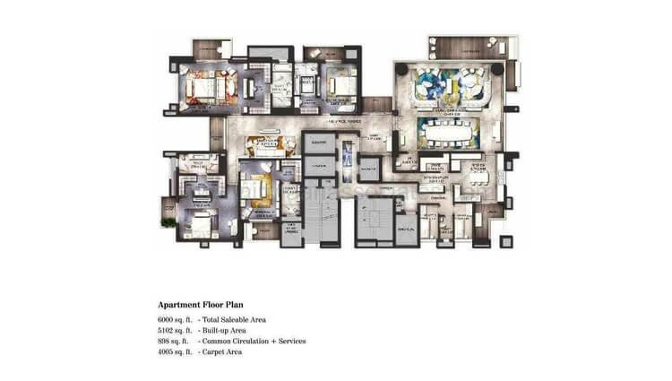 4 BHK 6000 Sq. Ft. Apartment in ATS Knightsbridge