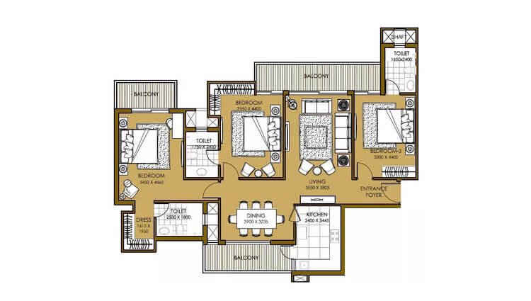 3 BHK 1850 Sq. Ft. Apartment in ATS Picturesque Reprieves
