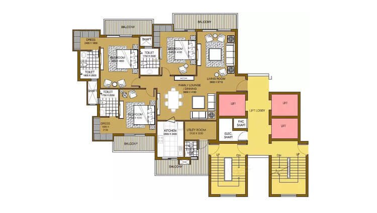 3 BHK 2350 Sq. Ft. Apartment in ATS Picturesque Reprieves