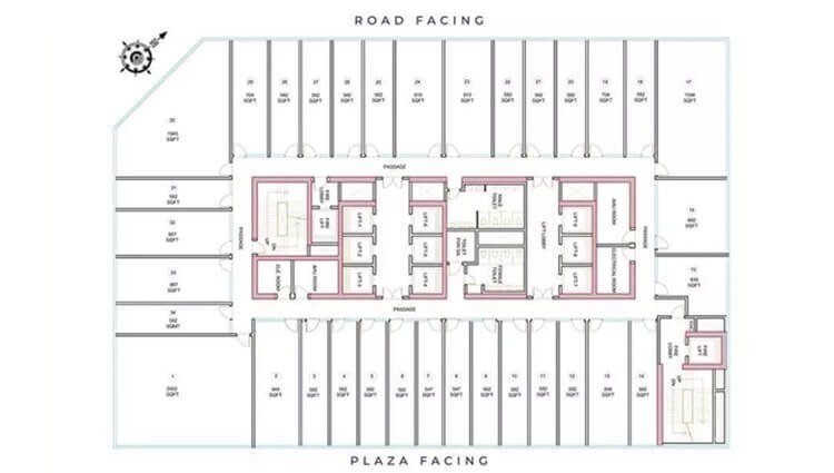 1945 Sq. Ft. Office Space in Bhutani Cyberthum