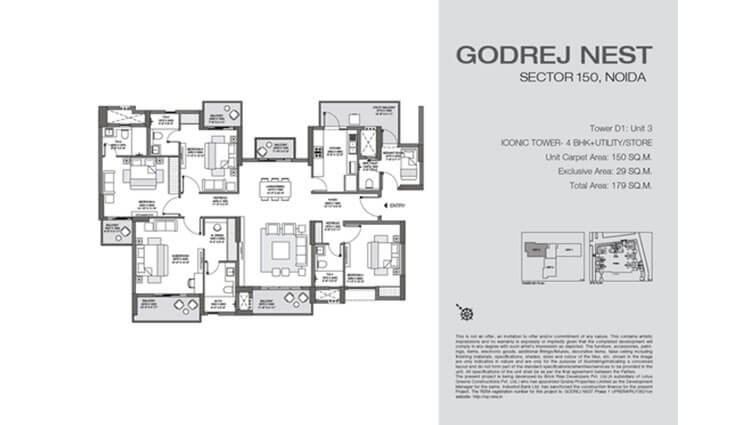 4 BHK 1614 Sq. Ft. Apartment in Godrej Nest