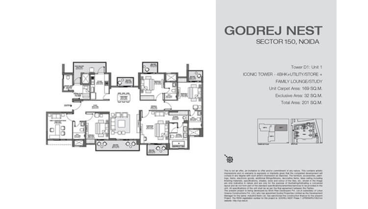 4 BHK 1819 Sq. Ft. Apartment in Godrej Nest