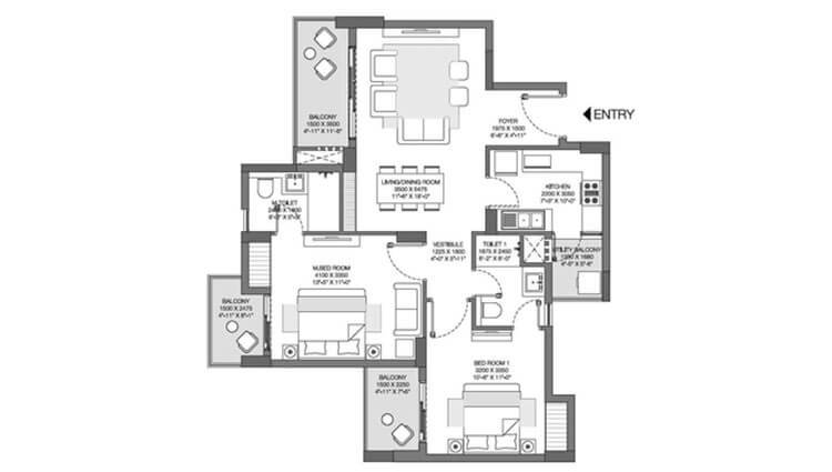 2 BHK 745 Sq. Ft. Apartment in Godrej Nurture