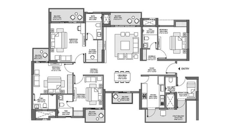 4 BHK 1618 Sq. Ft. Apartment in Godrej Nurture
