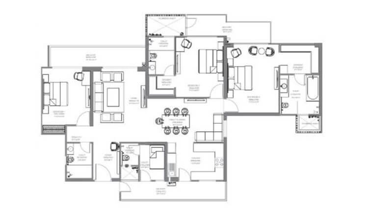 3 BHK 2450 Sq. Ft. Apartment in Godrej Palm Retreat