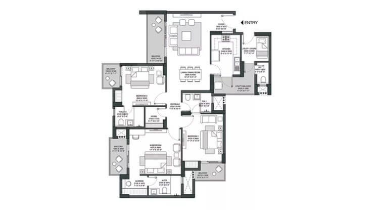 3 BHK 1227 Sq. Ft. Apartment in Godrej Solitaire